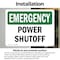 Signmission Power Shutoff, 10 in W x Rectangle, Vinyl Decal OS-2PACK-EM-D-710-L-10347 - alternate 2
